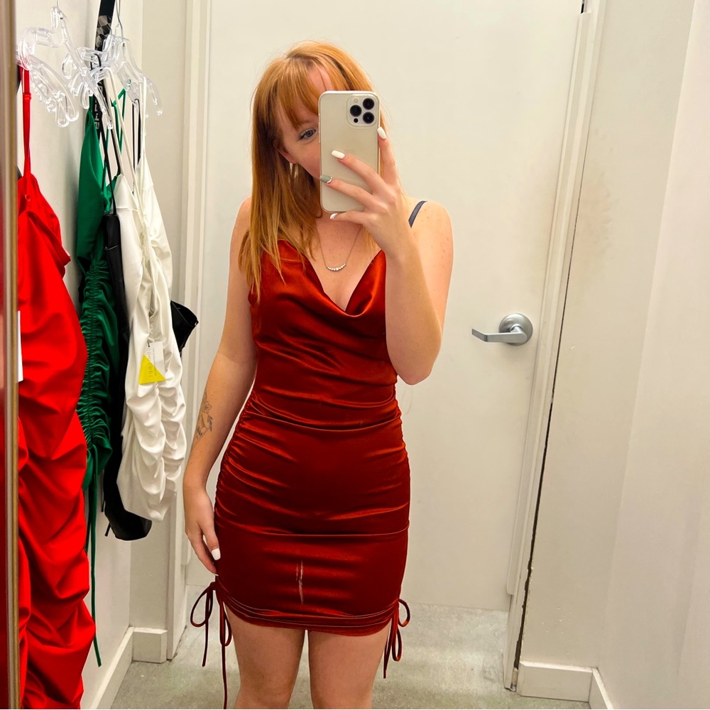 Backless Homecoming Dress Cowel Neck Line